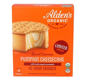 Alden's Organic Pumpkin Cheesecake  Ice Cream Sandwhich (14oz)