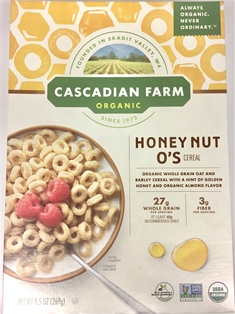 Cascadian Farm Organic Honey Nut O's Cereal (9.5oz)