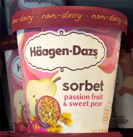 Haagen Dazs Passion Fruit &amp; Sweet Pear Sorbet 14oz