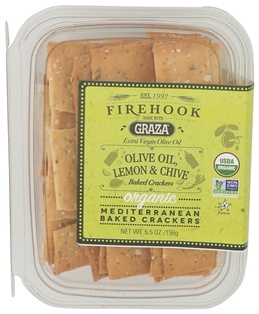 Firehook Organic  Graza Olive Oil, Lemon &amp; Chive Crackers (5.5 oz)