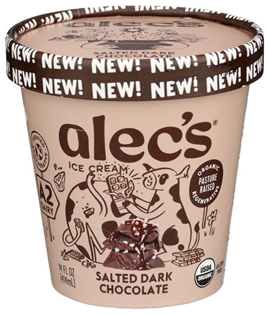 Alec's  Org A2 Ice Cream Salted Dark Chocolate 14oz