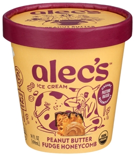 Alec's OrgA2 Ice Cream Peanut Butter Fudge Honeycomb 14oz