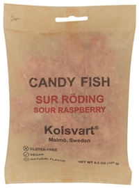 Kolsvart Sour Raspberry Candy Fish (4.2 oz)